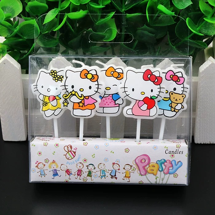 Unity Candle Set - 5개/세트 귀여운 헬로키티 수제 DIY 양초