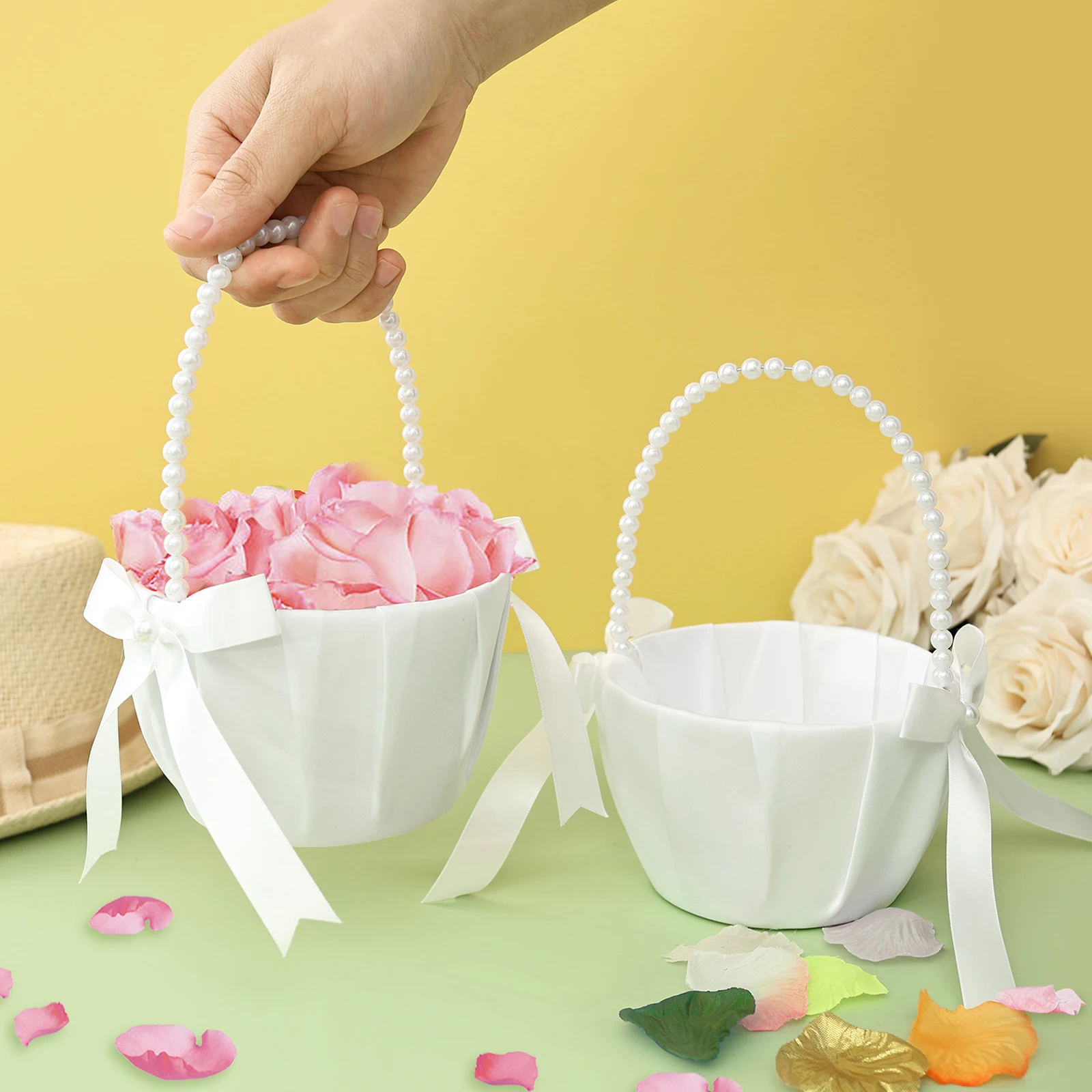 Wedding Hampers - 2Pcs 웨딩 플라워 걸 바구니 Bowknot