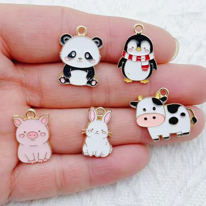 10pcs 만화 펭귄 팬더 DIY 한국어판 키체인 펜던 - Wedding Yes 리뷰 및 가격