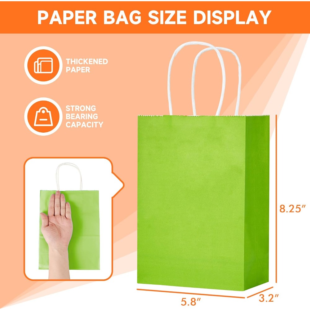 24개입 작은 무지개색 크라프트 종이 선물 가방 손잡이 - Wedding Supply Bulk 리뷰 및 가격