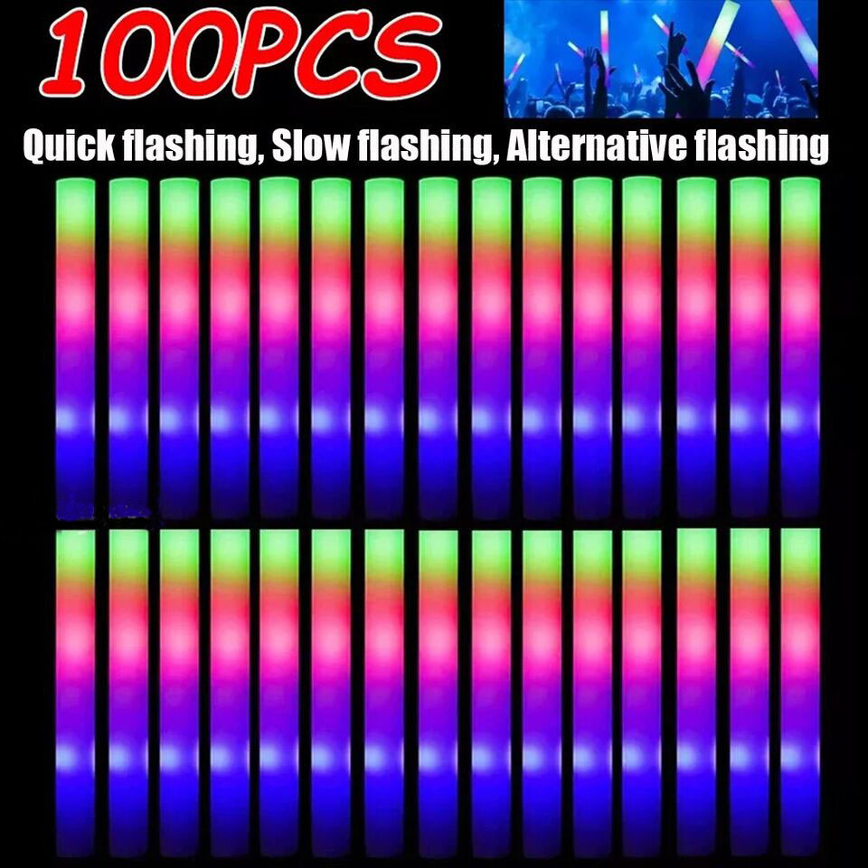 글로우 스틱 대량 100개 LED 라이트업 폼 스틱 3 - Wedding Supply Bulk 리뷰 및 가격