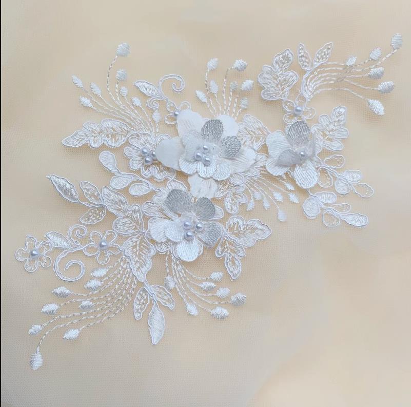 진주 레이스 보더 라인, 3D 미러 플라워, DIY 웨 - Wedding Supply Online 리뷰 및 가격