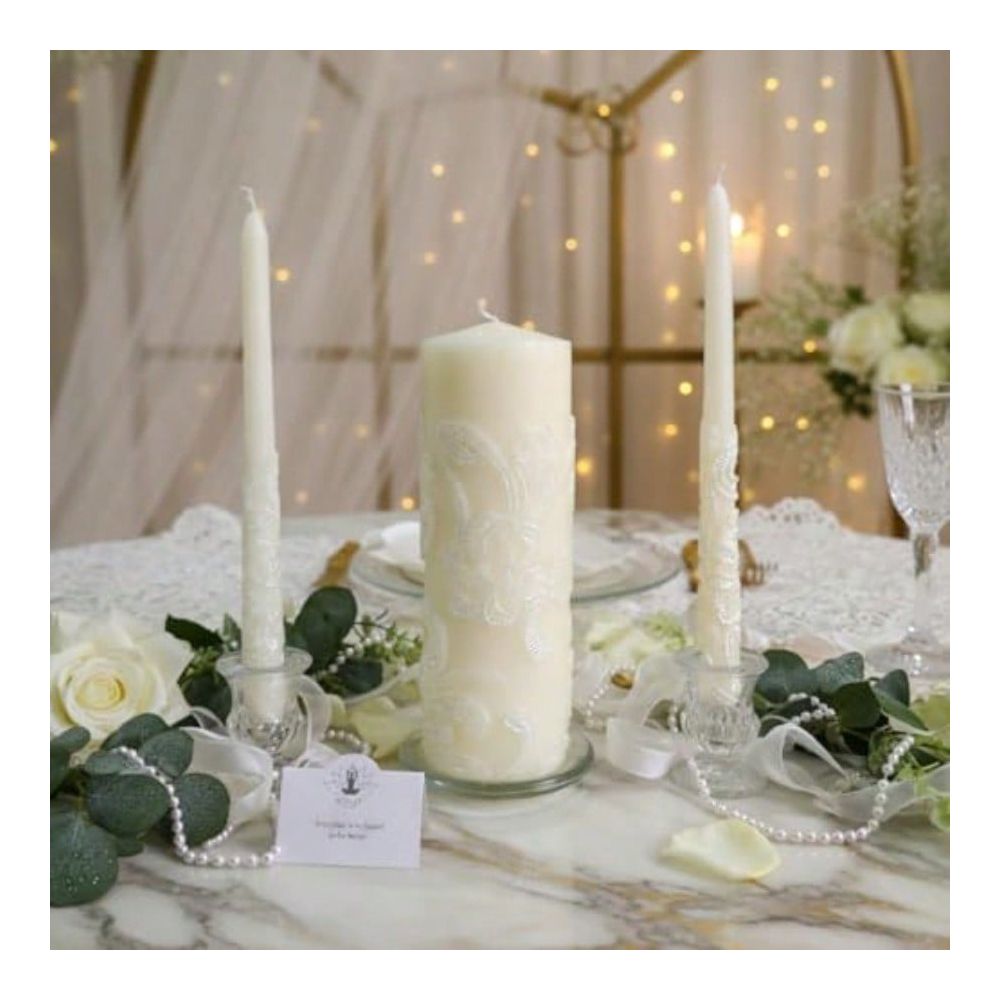 인치 높이의 크림색 웨딩 유니티 캔들 세트에는 기둥형  - Unity Candle Set 리뷰 및 가격