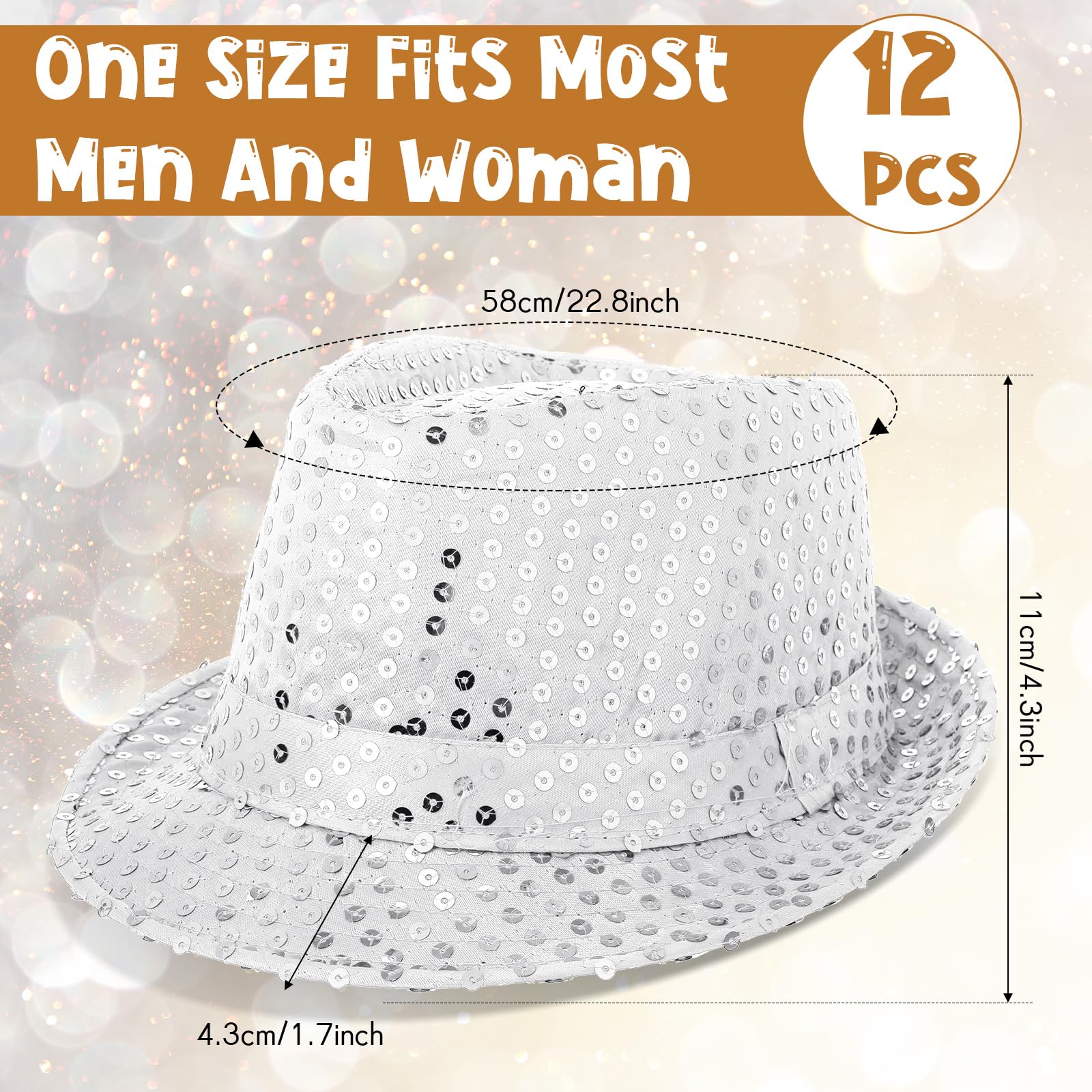 12-36Pcs 스팽글 모자 대량 글리터 레트로 디스코 - Wedding Supply Bulk 리뷰 및 가격