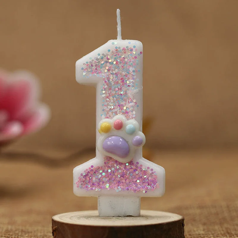크리 에이 티브 귀여운 고양이 발 케이크 번호 생일 양 - Unity Candle Set 리뷰 및 가격