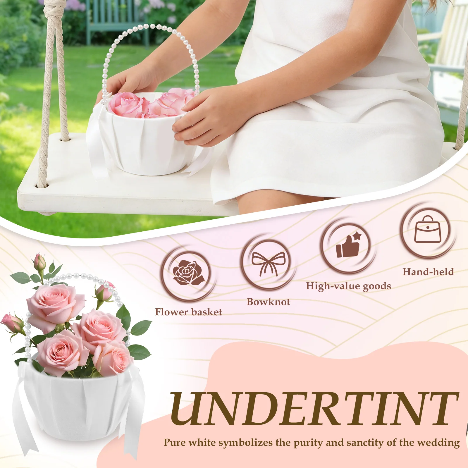 2Pcs 웨딩 플라워 걸 바구니 Bowknot Sati - Wedding Hampers 리뷰 및 가격