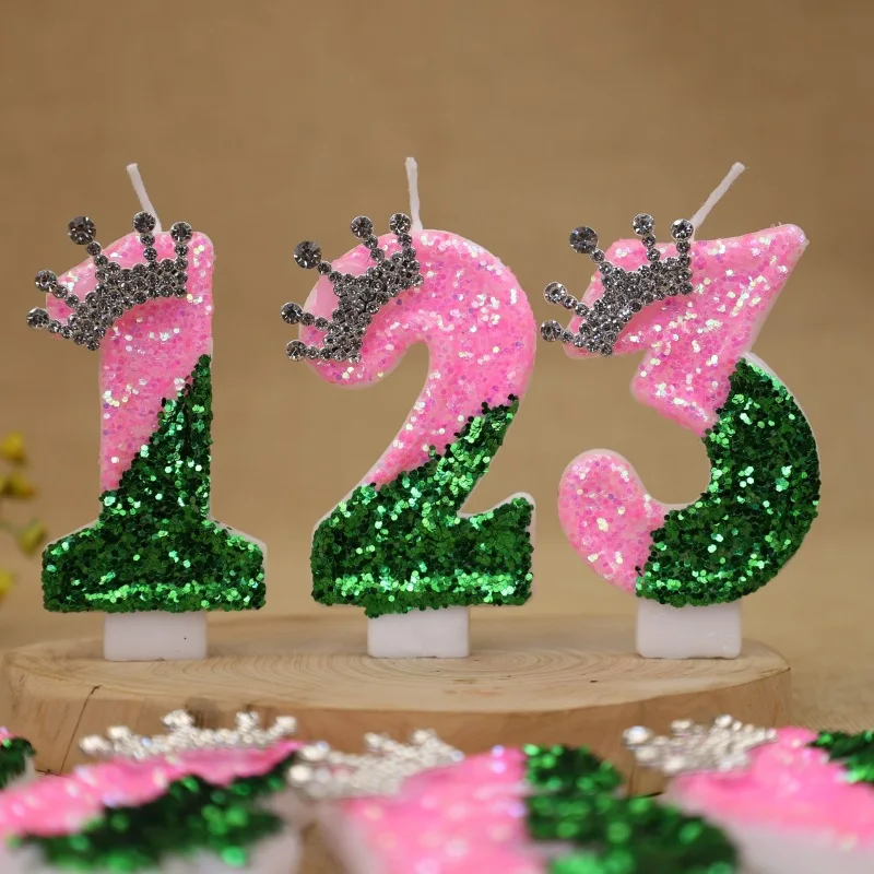 반짝이는 연두색 공주 왕관 생일 숫자 캔들 - 결혼 기 - Unity Candle Set 리뷰 및 가격